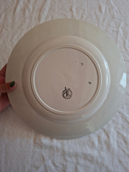 Plat rond ancien Moulin des Loups & Hamage en faïence