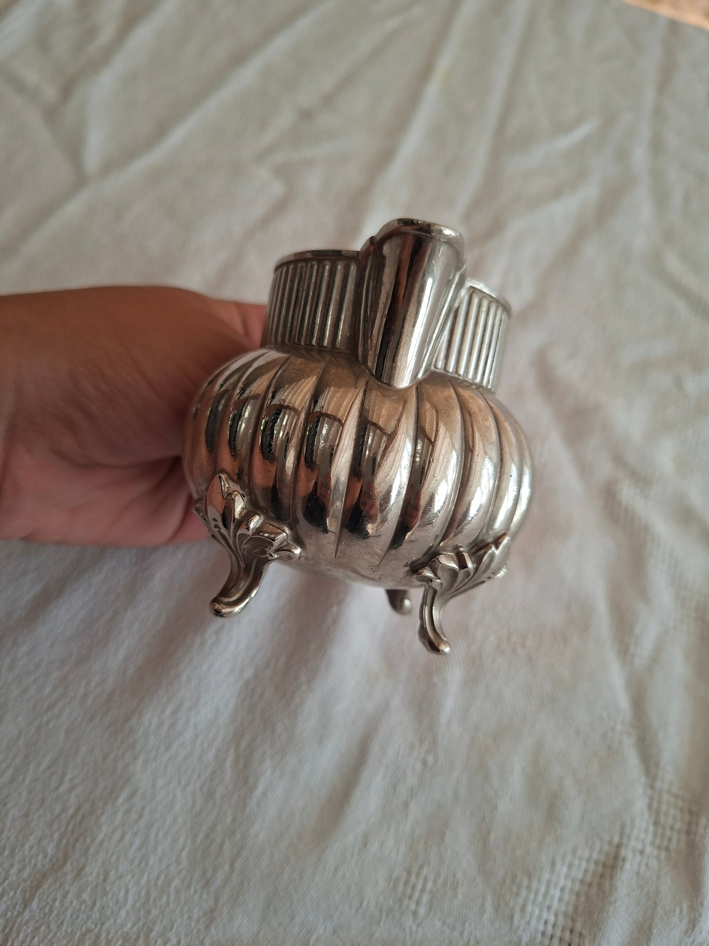 Sucrier et pot à lait en métal argenté Gerhardi & Co