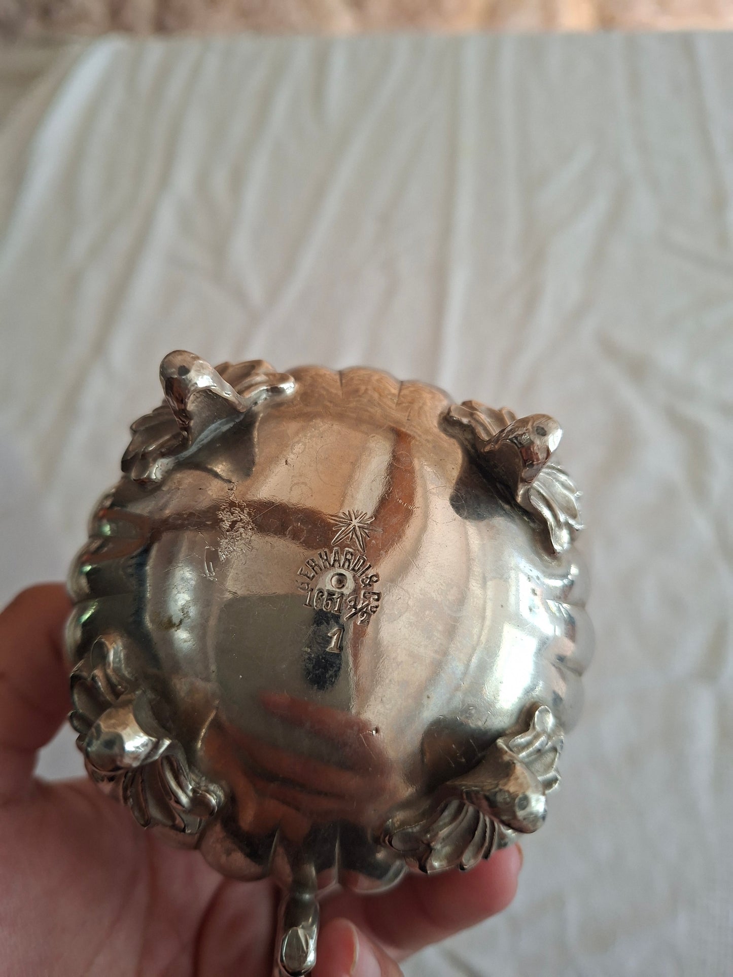 Sucrier et pot à lait en métal argenté Gerhardi & Co