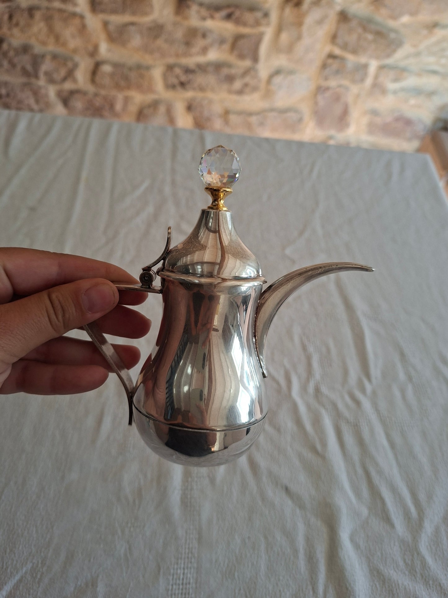Cafetière ancienne en métal argenté Silverplate "R" Italy
