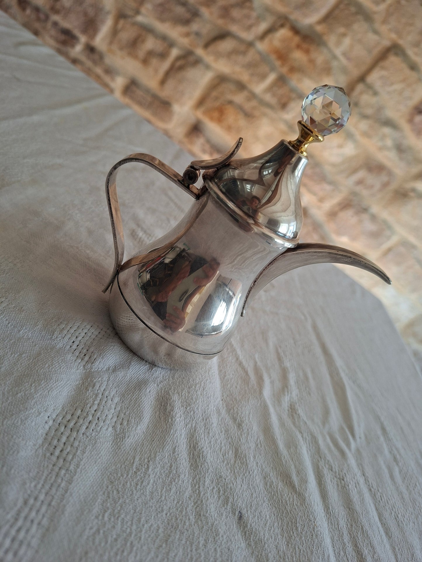 Cafetière ancienne en métal argenté Silverplate "R" Italy