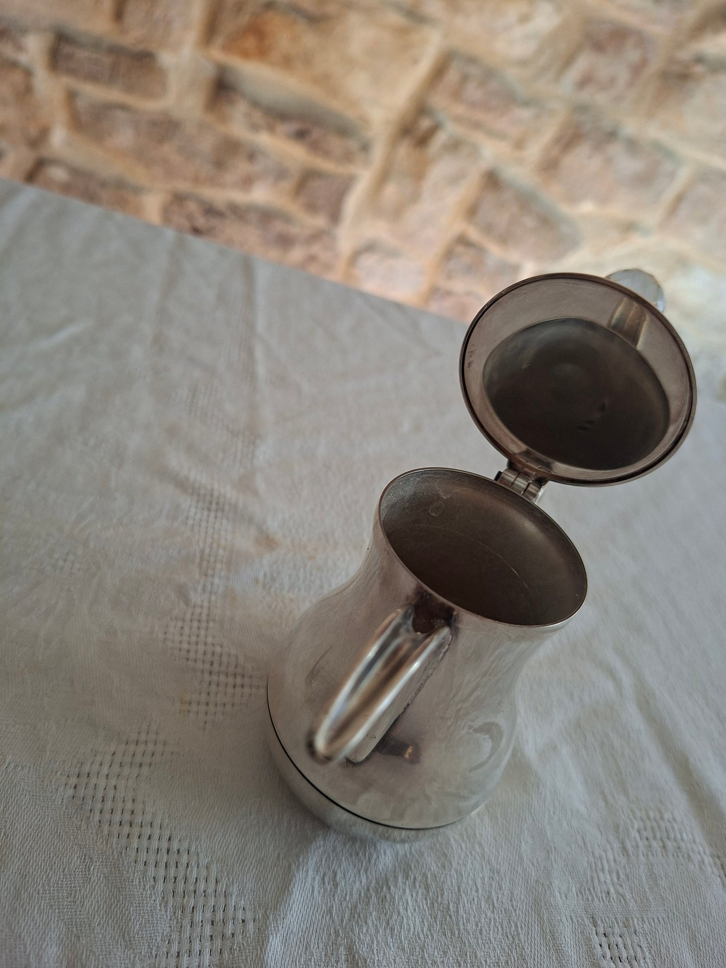 Cafetière ancienne en métal argenté Silverplate "R" Italy