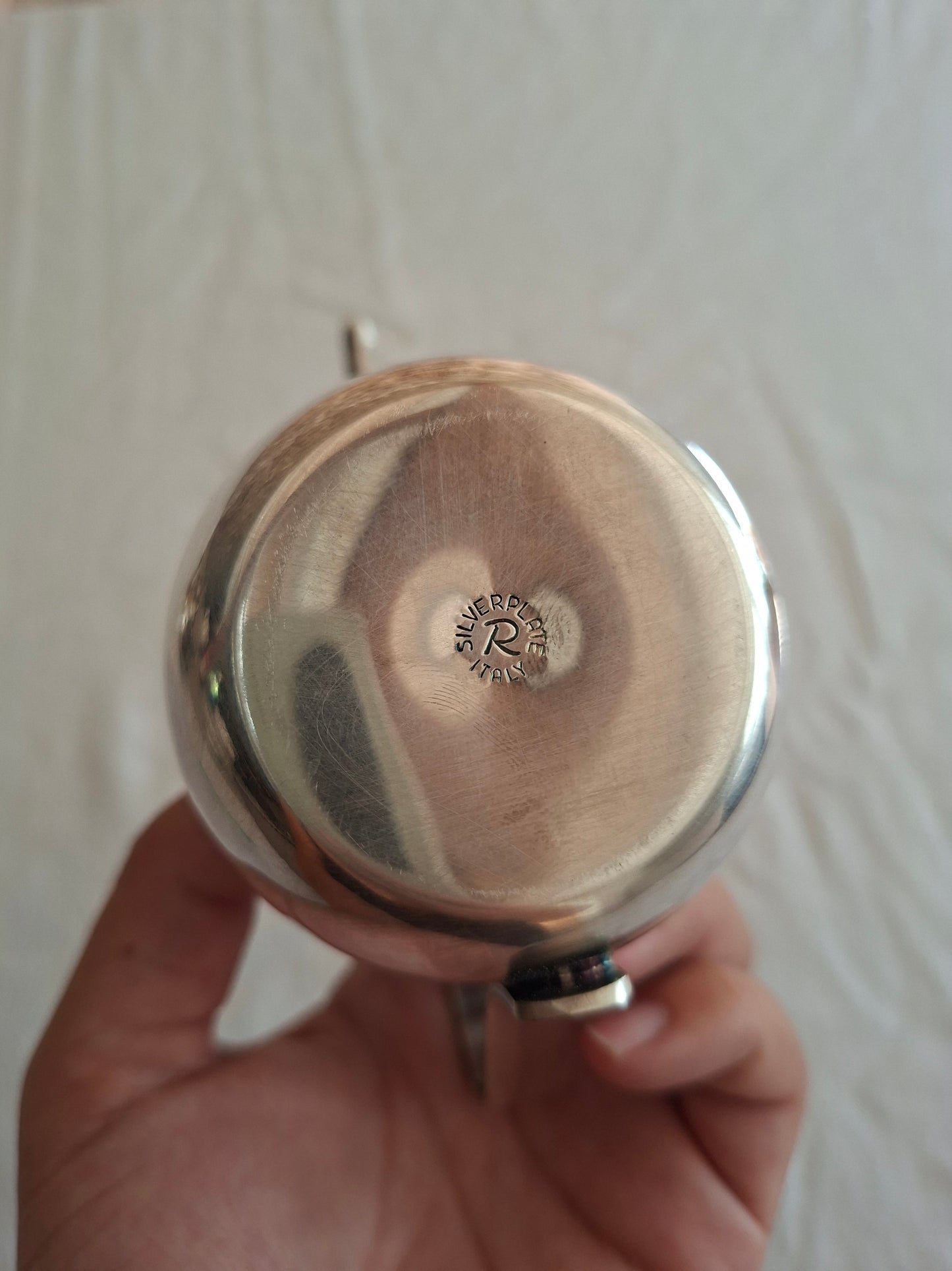 Cafetière ancienne en métal argenté Silverplate "R" Italy