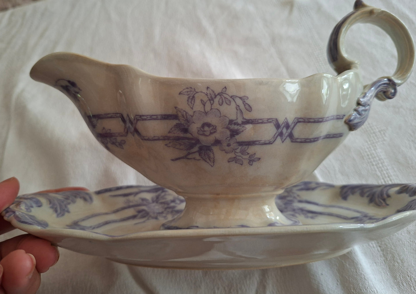 Saucière en faïence de Sarreguemines – Modèle Cérès