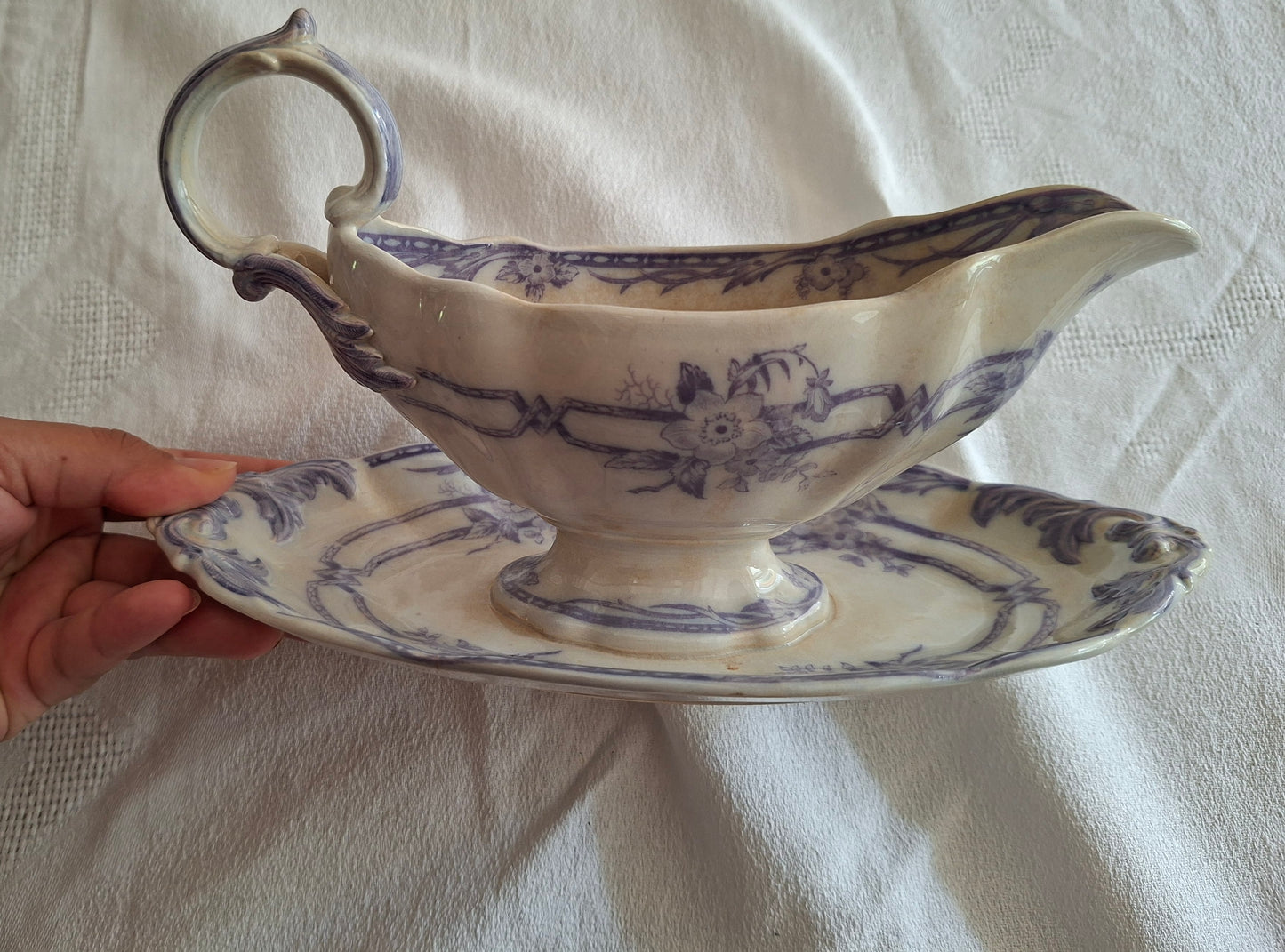 Saucière en faïence de Sarreguemines – Modèle Cérès