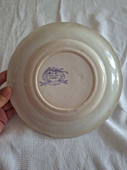 Assiette n°1 en faïence de Sarreguemines – Modèle Cérès