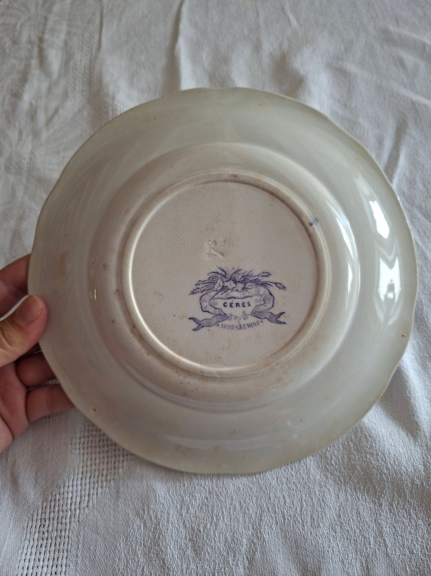 Assiette n°2 en faïence de Sarreguemines – Modèle Cérès