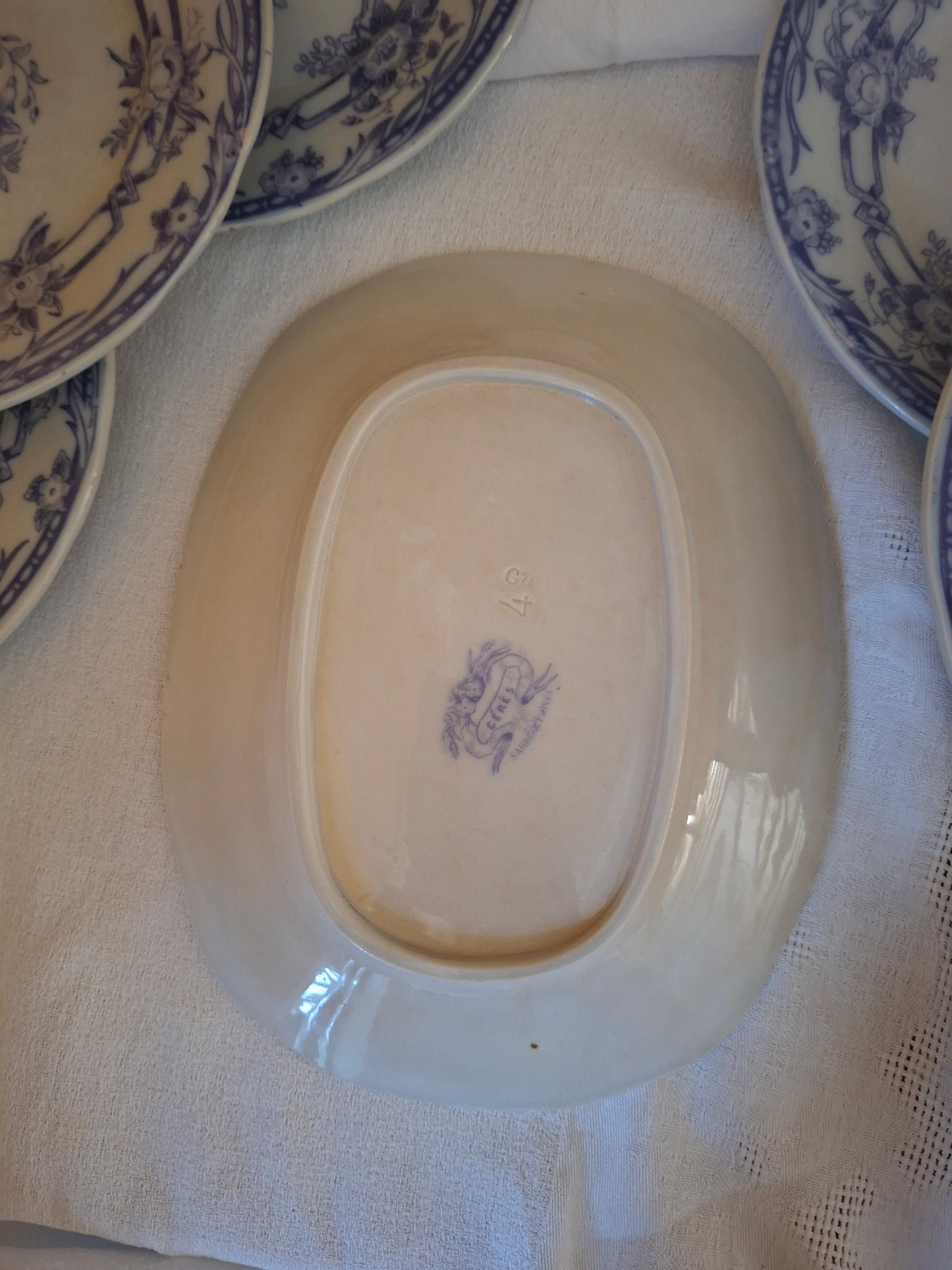 Petit plat rectangulaire en faïence de Sarreguemines – Modèle Cérès