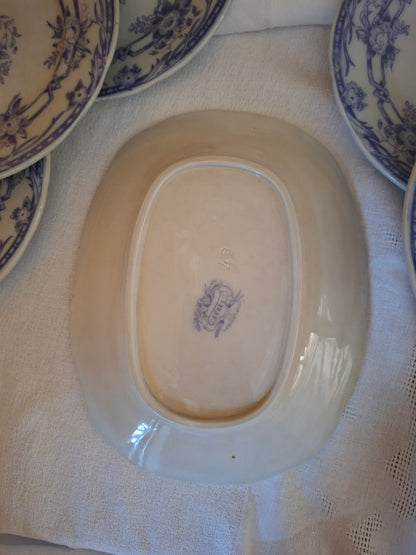 Petit plat rectangulaire en faïence de Sarreguemines – Modèle Cérès