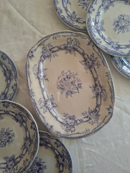 Plat moyen rectangulaire en faïence de Sarreguemines – Modèle Cérès