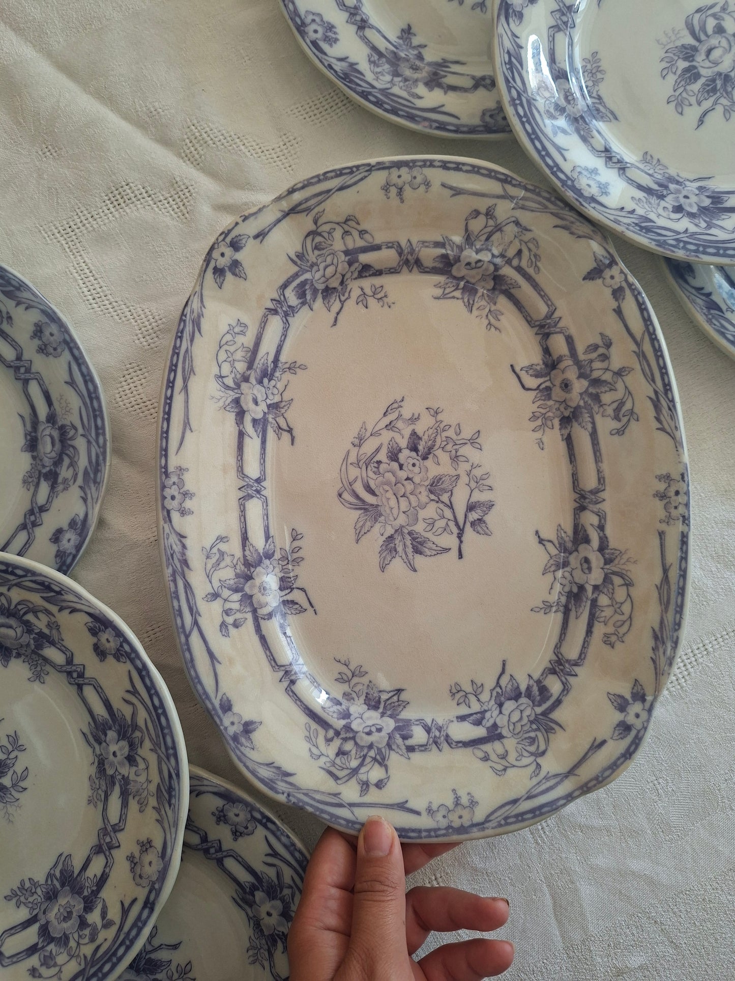 Plat moyen rectangulaire en faïence de Sarreguemines – Modèle Cérès