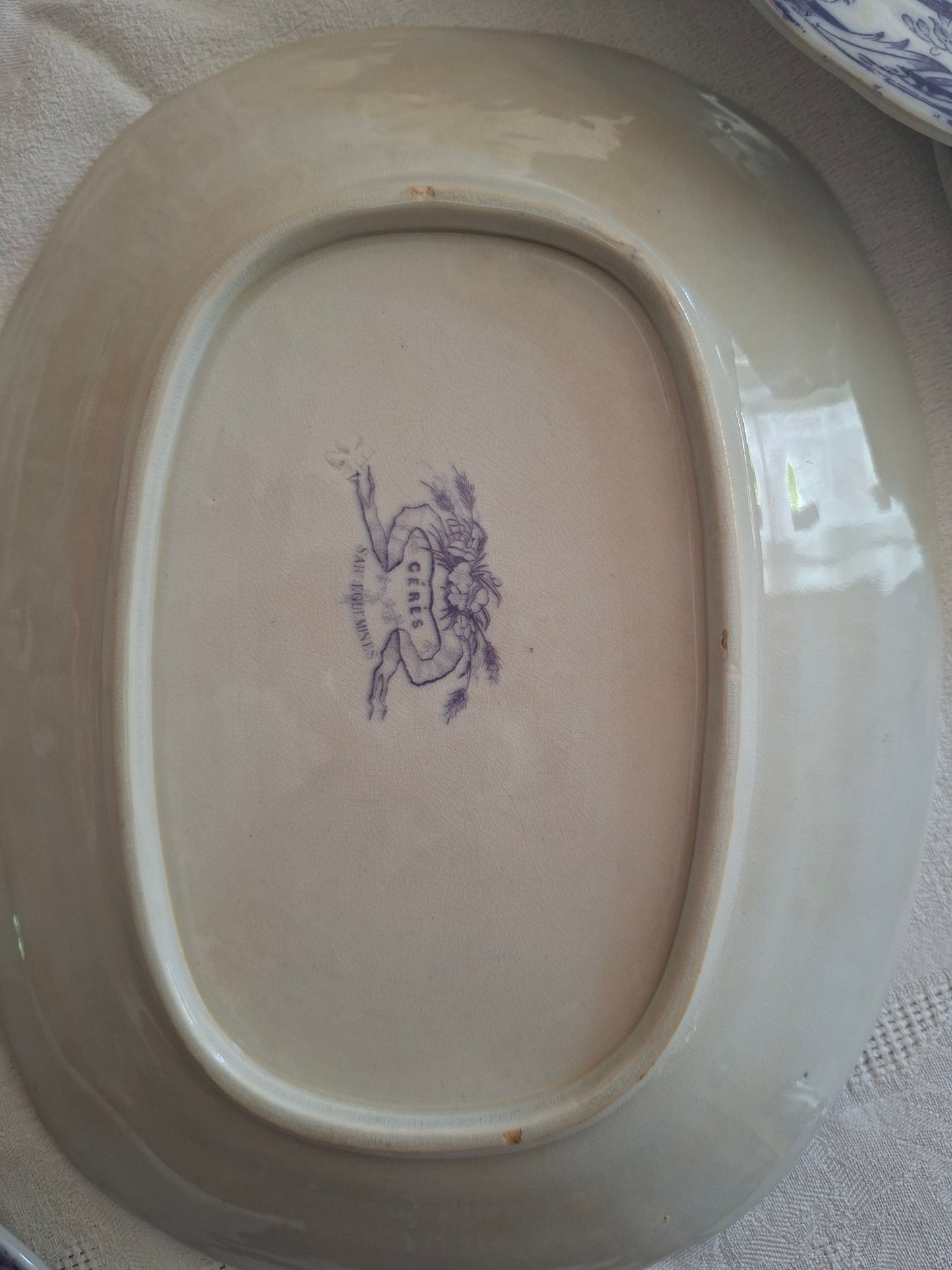 Plat moyen rectangulaire en faïence de Sarreguemines – Modèle Cérès