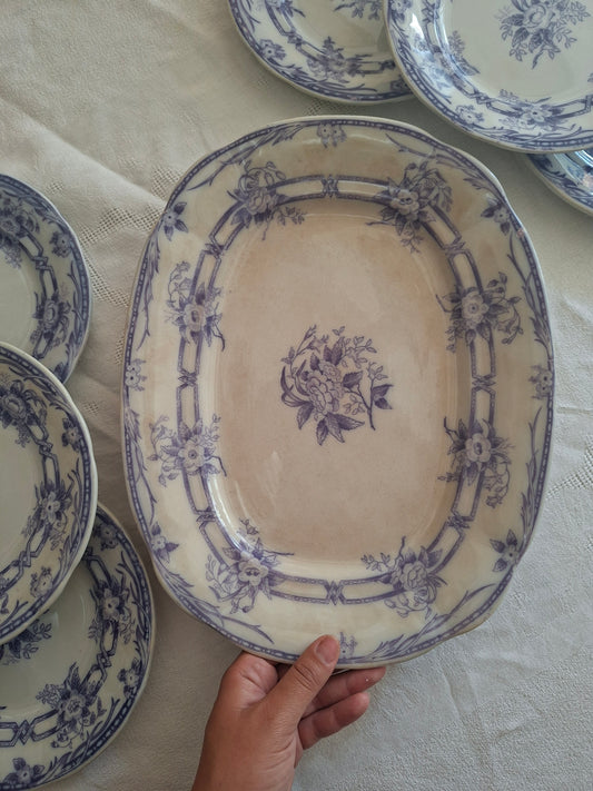Grand plat rectangulaire en faïence de Sarreguemines – Modèle Cérès