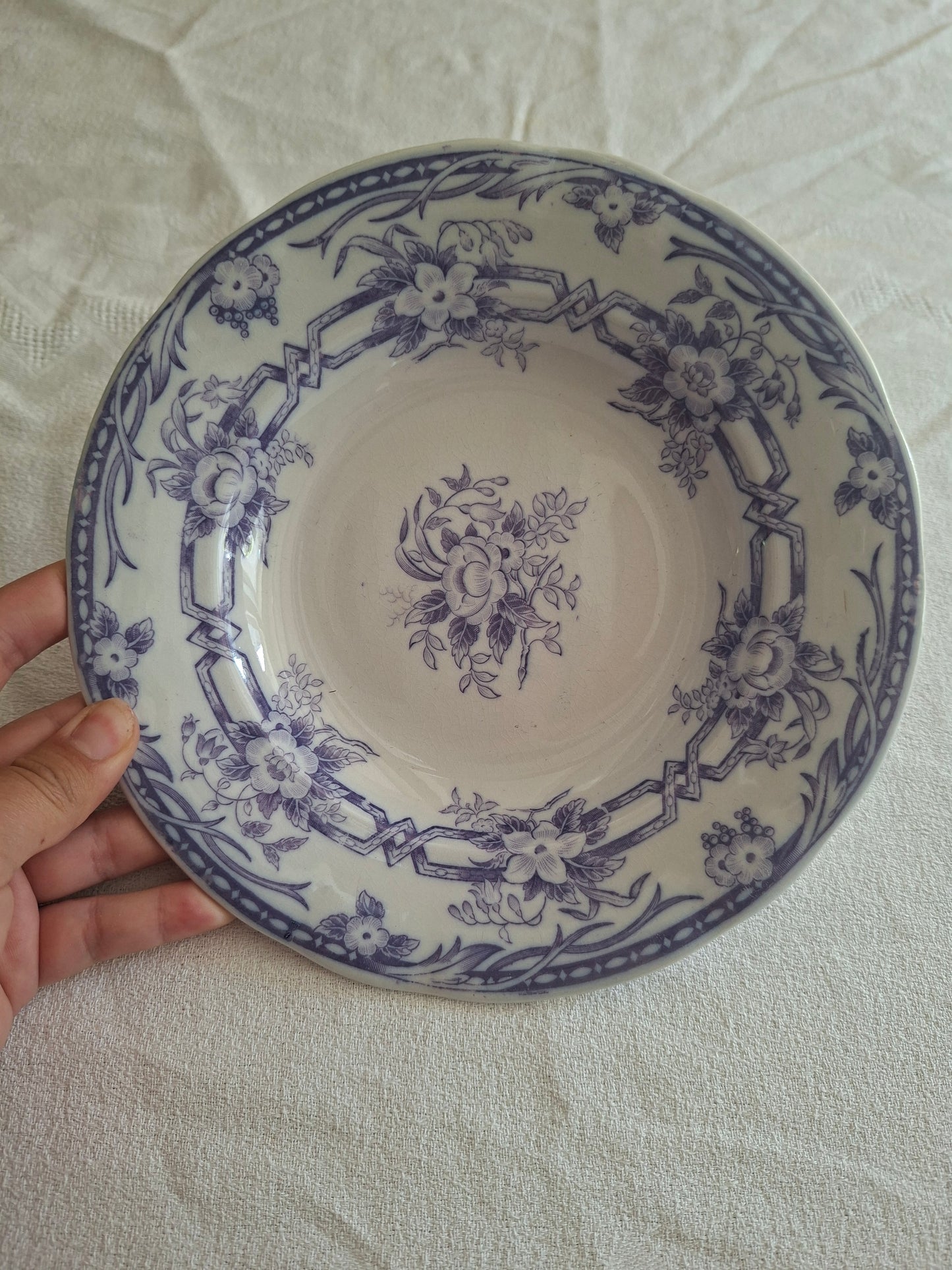 Lot de 6 assiettes creuses en faïence de Sarreguemines – Modèle Cérès