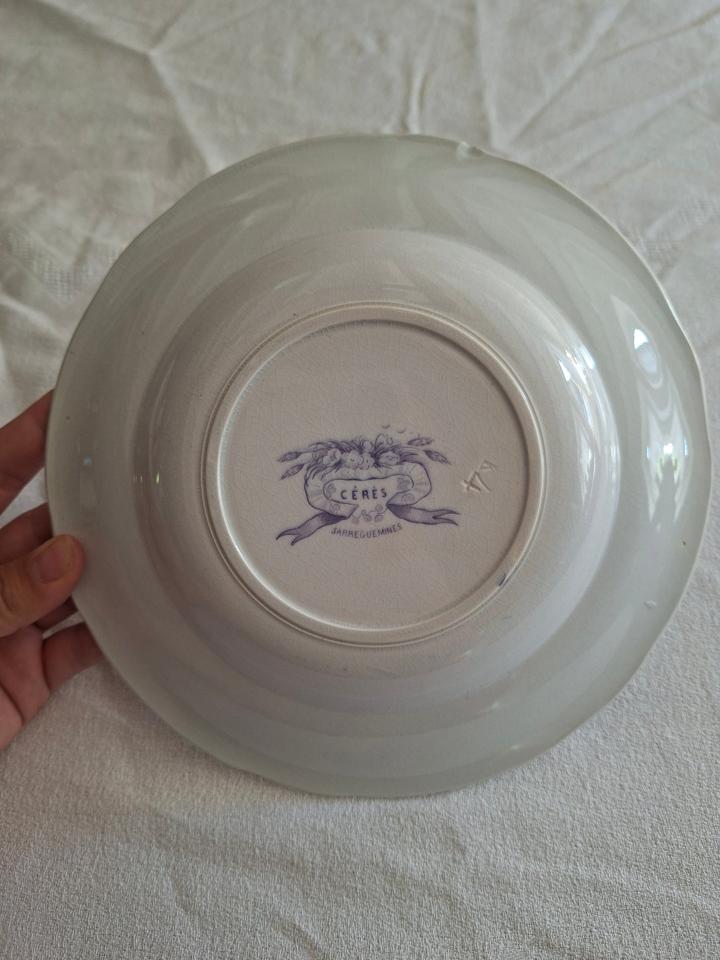 Lot de 6 assiettes creuses en faïence de Sarreguemines – Modèle Cérès