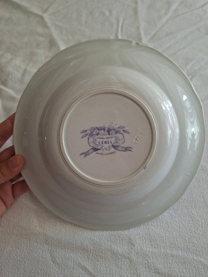 Lot de 6 assiettes creuses en faïence de Sarreguemines – Modèle Cérès