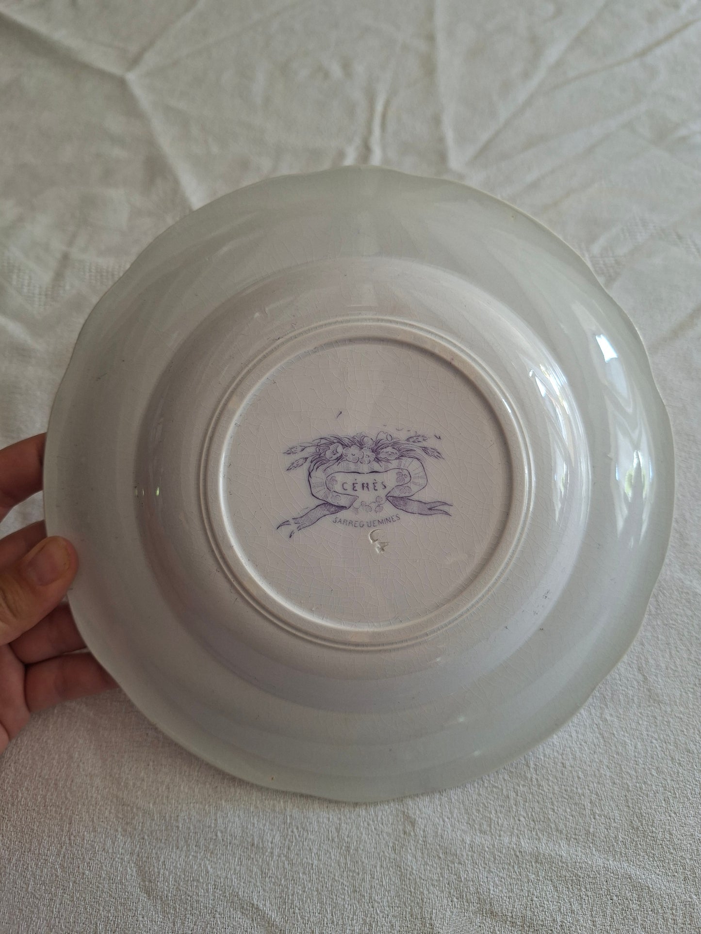 Lot de 6 assiettes creuses en faïence de Sarreguemines – Modèle Cérès