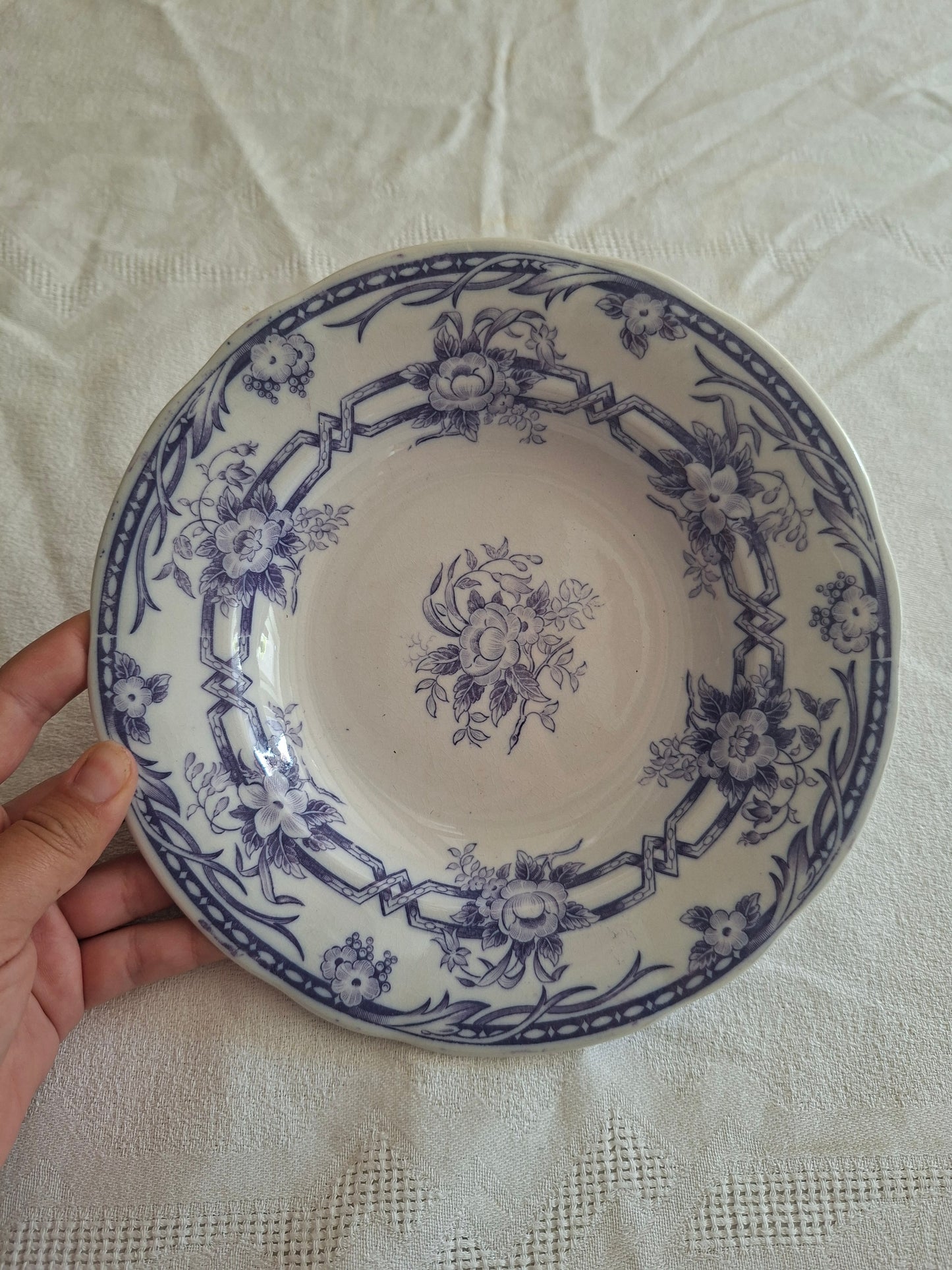 Lot de 6 assiettes creuses en faïence de Sarreguemines – Modèle Cérès