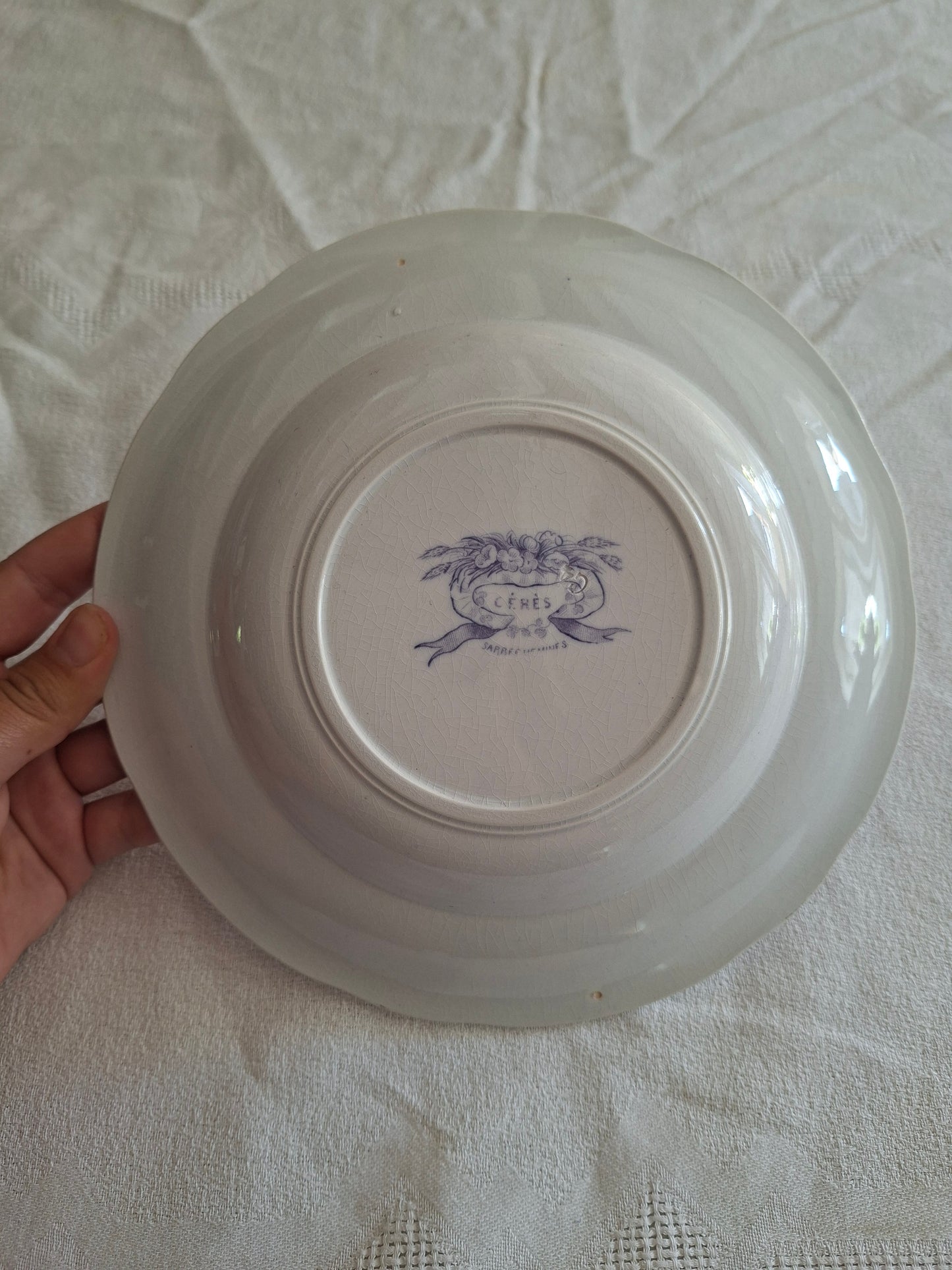 Lot de 6 assiettes creuses en faïence de Sarreguemines – Modèle Cérès