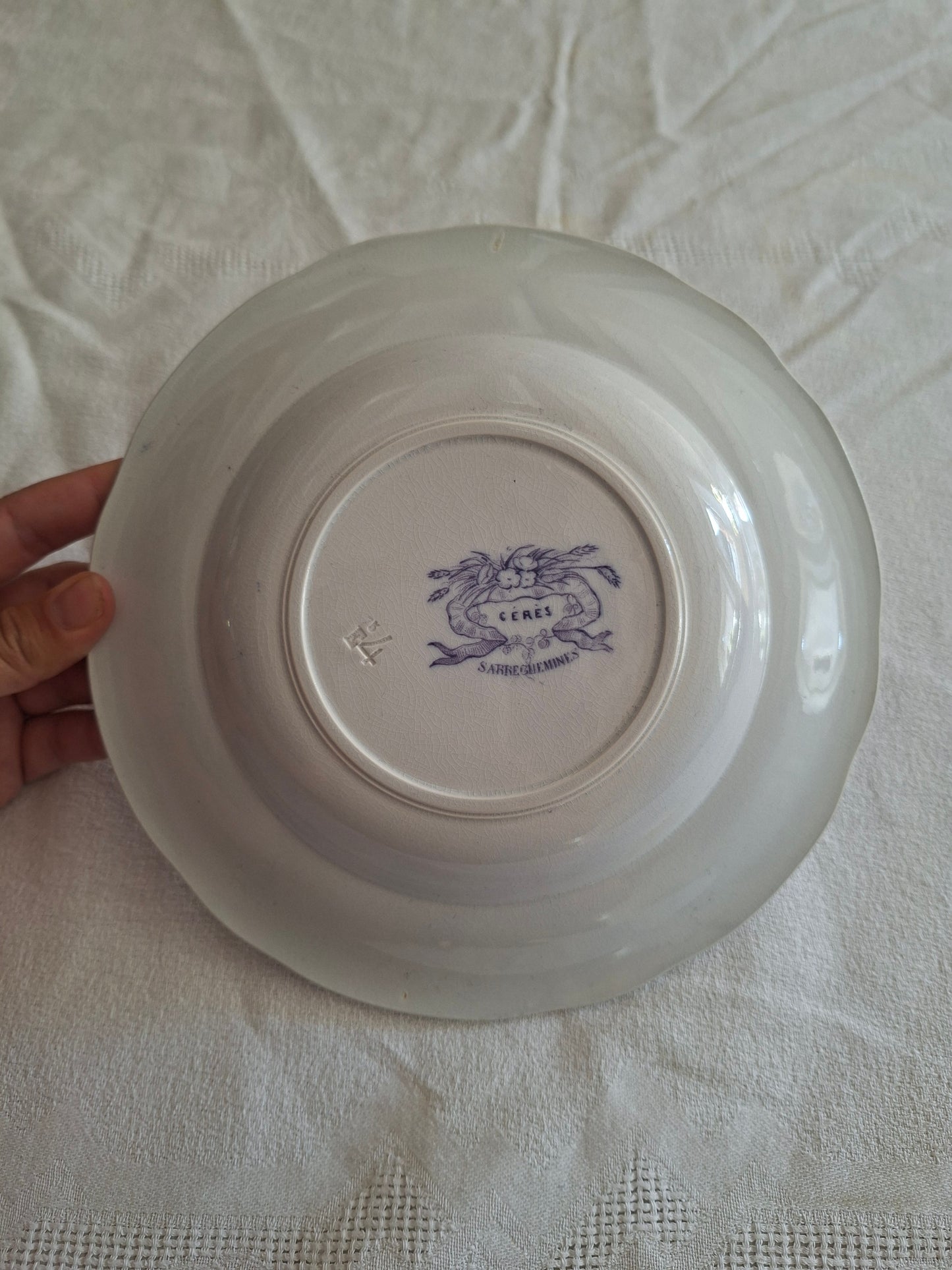 Lot de 6 assiettes creuses en faïence de Sarreguemines – Modèle Cérès