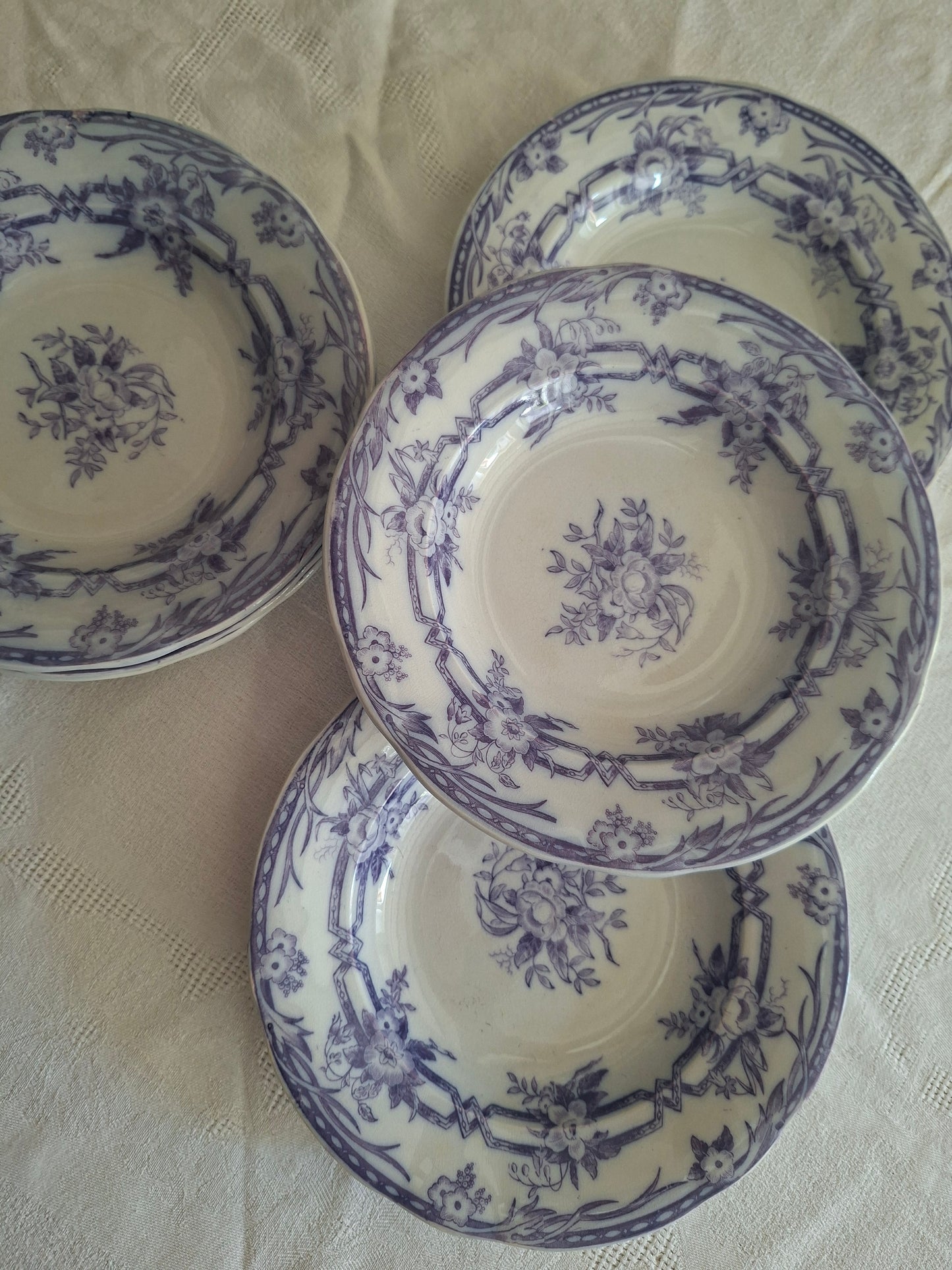 Lot de 6 assiettes creuses n°2 en faïence de Sarreguemines – Modèle Cérès