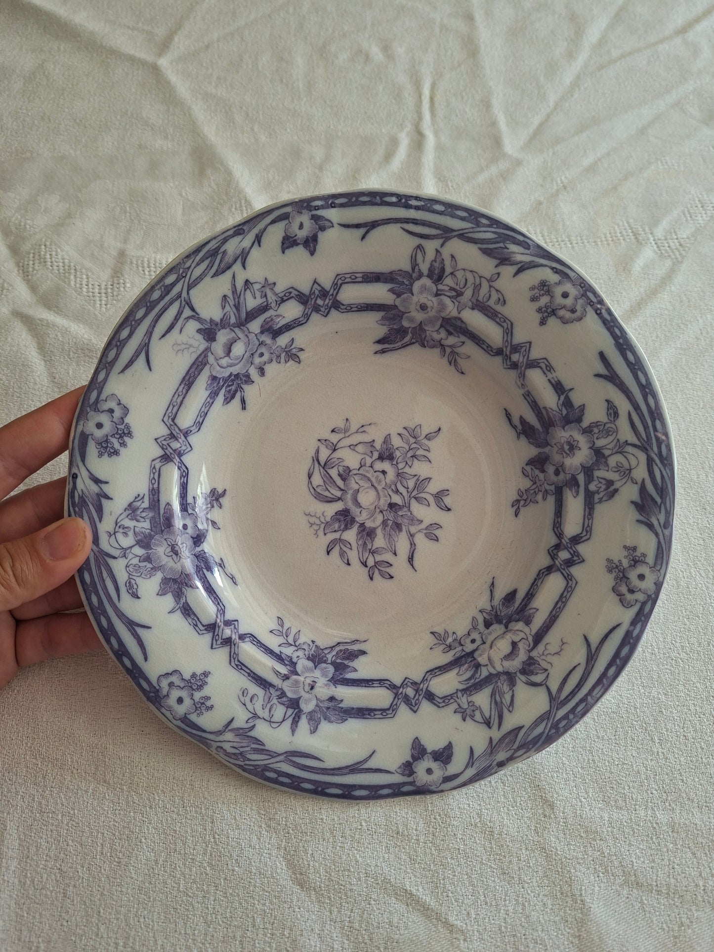 Lot de 6 assiettes creuses n°2 en faïence de Sarreguemines – Modèle Cérès