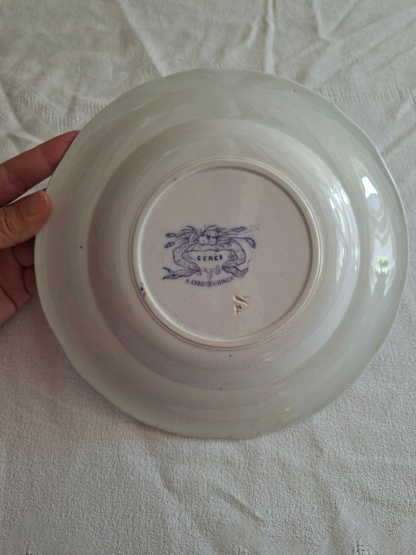 Lot de 6 assiettes creuses n°2 en faïence de Sarreguemines – Modèle Cérès