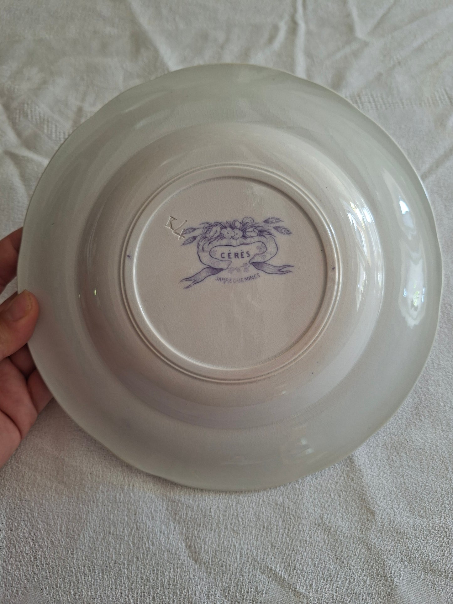 Lot de 6 assiettes creuses n°2 en faïence de Sarreguemines – Modèle Cérès