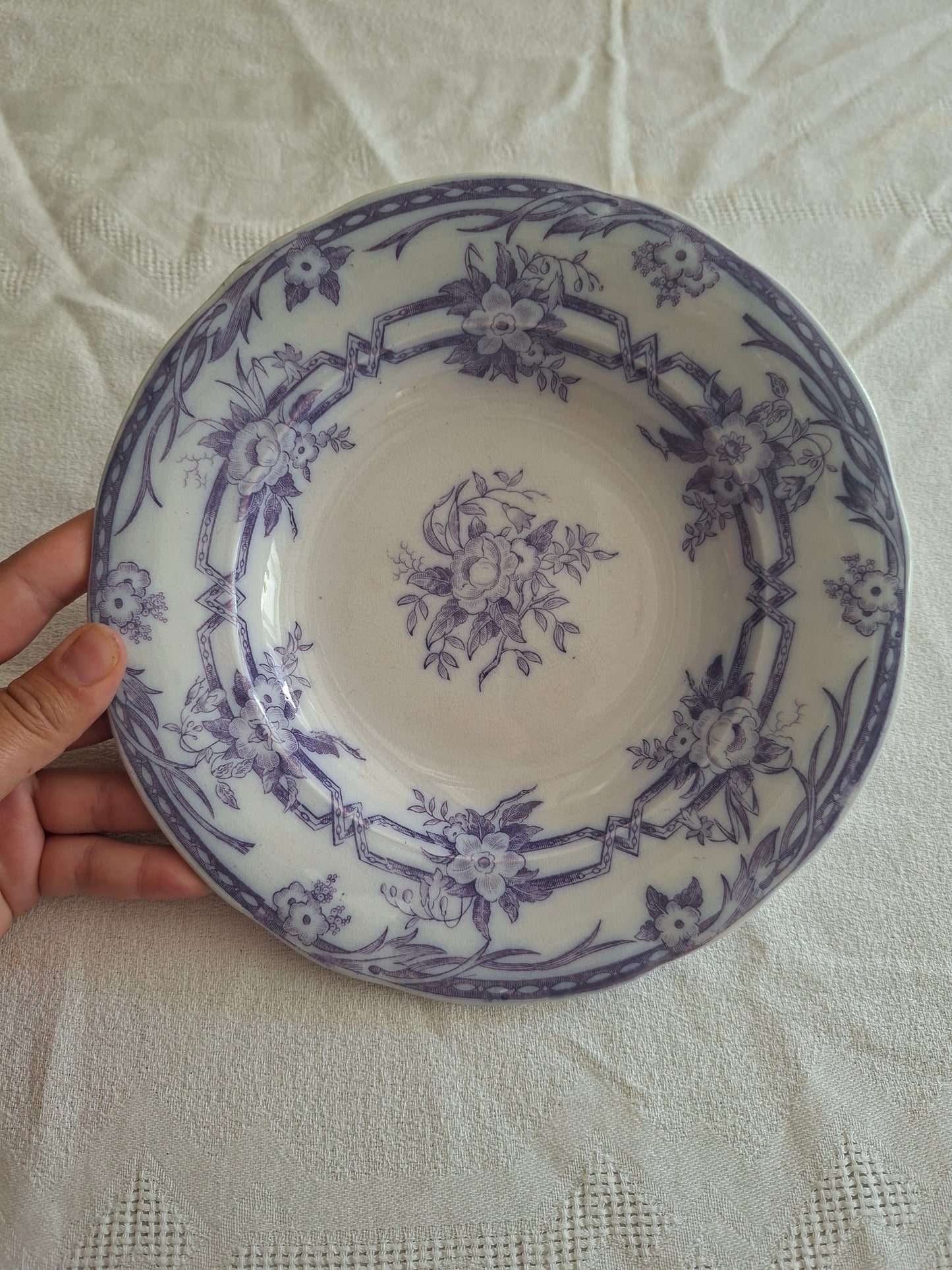 Lot de 6 assiettes creuses n°2 en faïence de Sarreguemines – Modèle Cérès