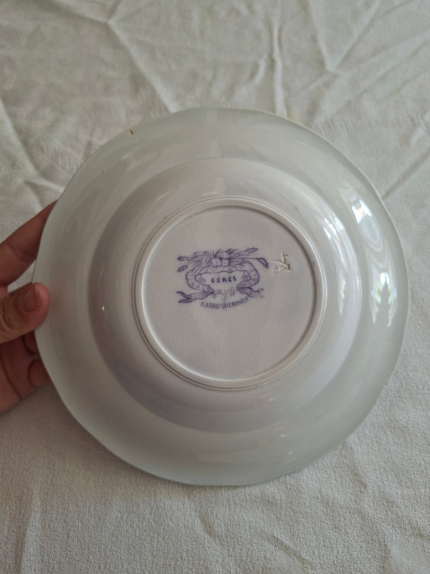 Lot de 6 assiettes creuses n°2 en faïence de Sarreguemines – Modèle Cérès