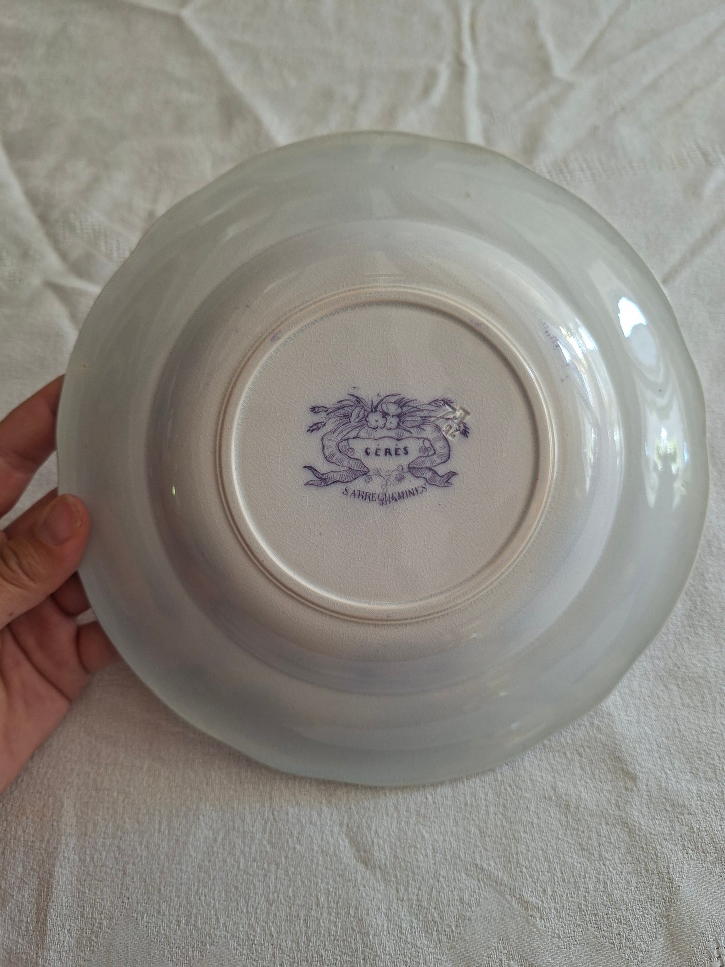 Lot de 6 assiettes creuses n°2 en faïence de Sarreguemines – Modèle Cérès