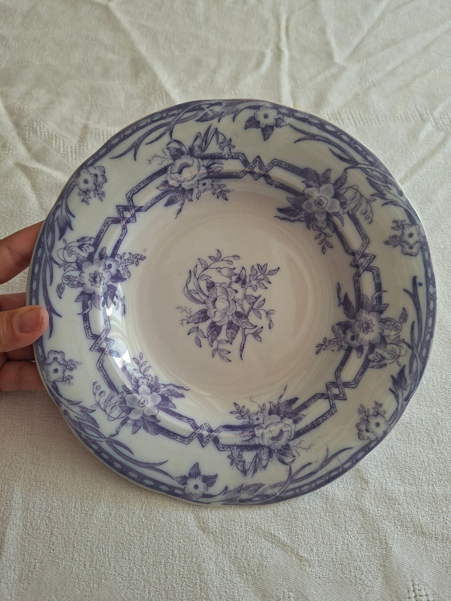 Lot de 6 assiettes creuses n°2 en faïence de Sarreguemines – Modèle Cérès