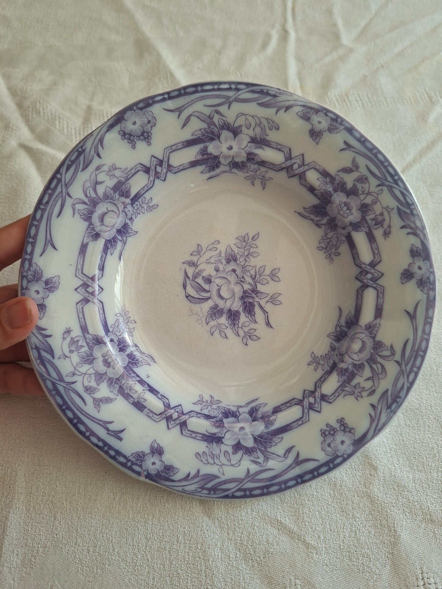 Lot de 6 assiettes creuses n°2 en faïence de Sarreguemines – Modèle Cérès