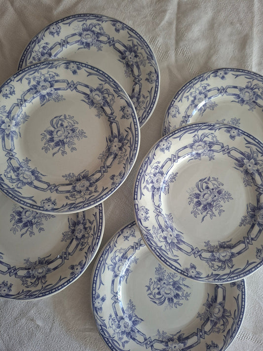 Lot de 6 assiettes à dessert en faïence de Sarreguemines – Modèle Cérès