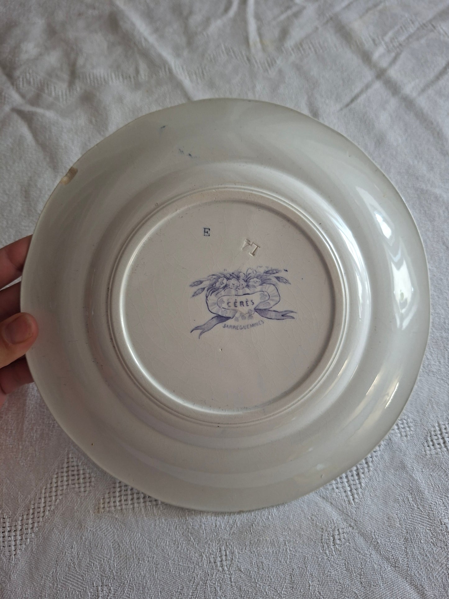 Lot de 6 assiettes à dessert en faïence de Sarreguemines – Modèle Cérès