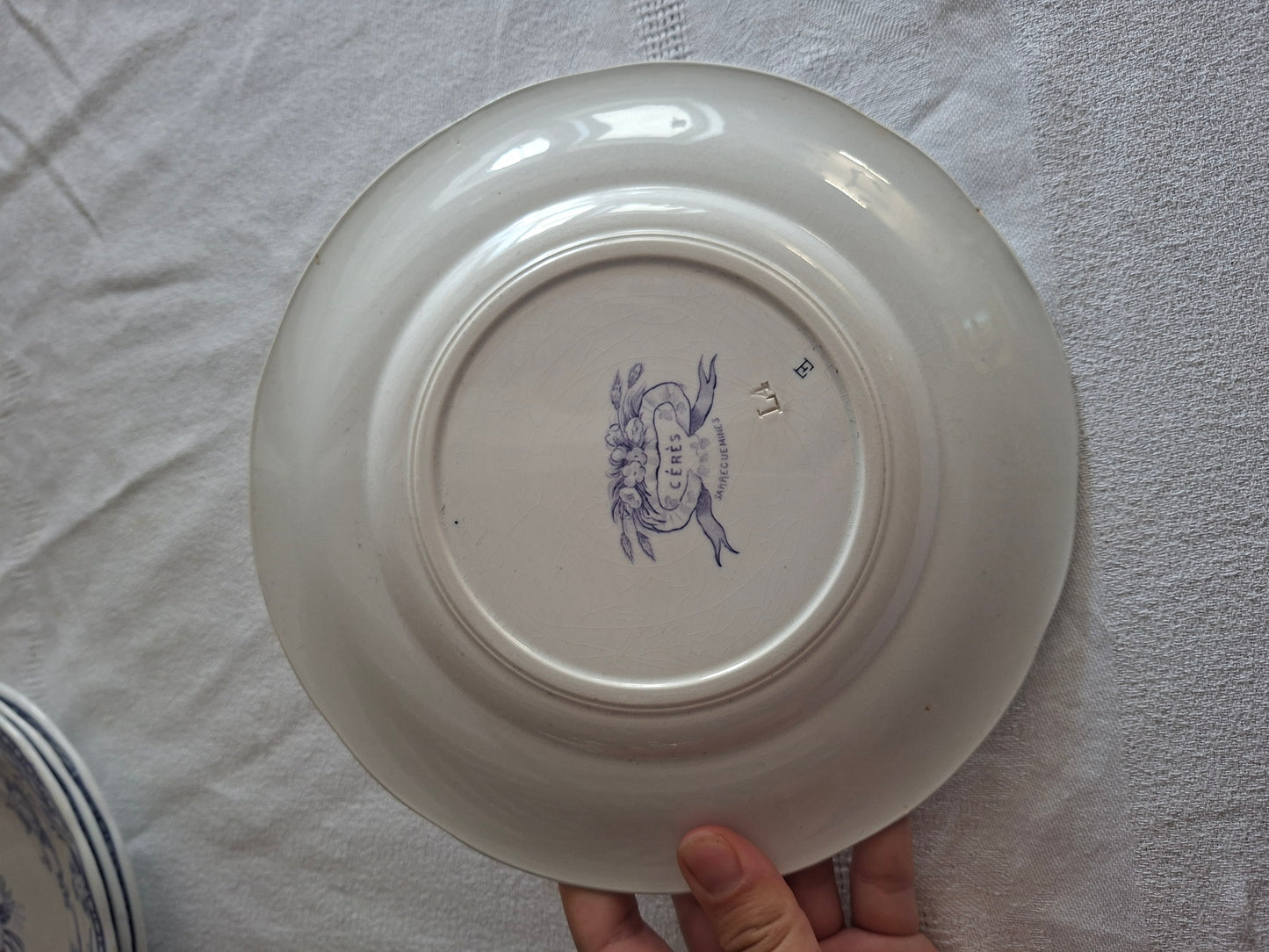 Lot de 6 assiettes à dessert en faïence de Sarreguemines – Modèle Cérès
