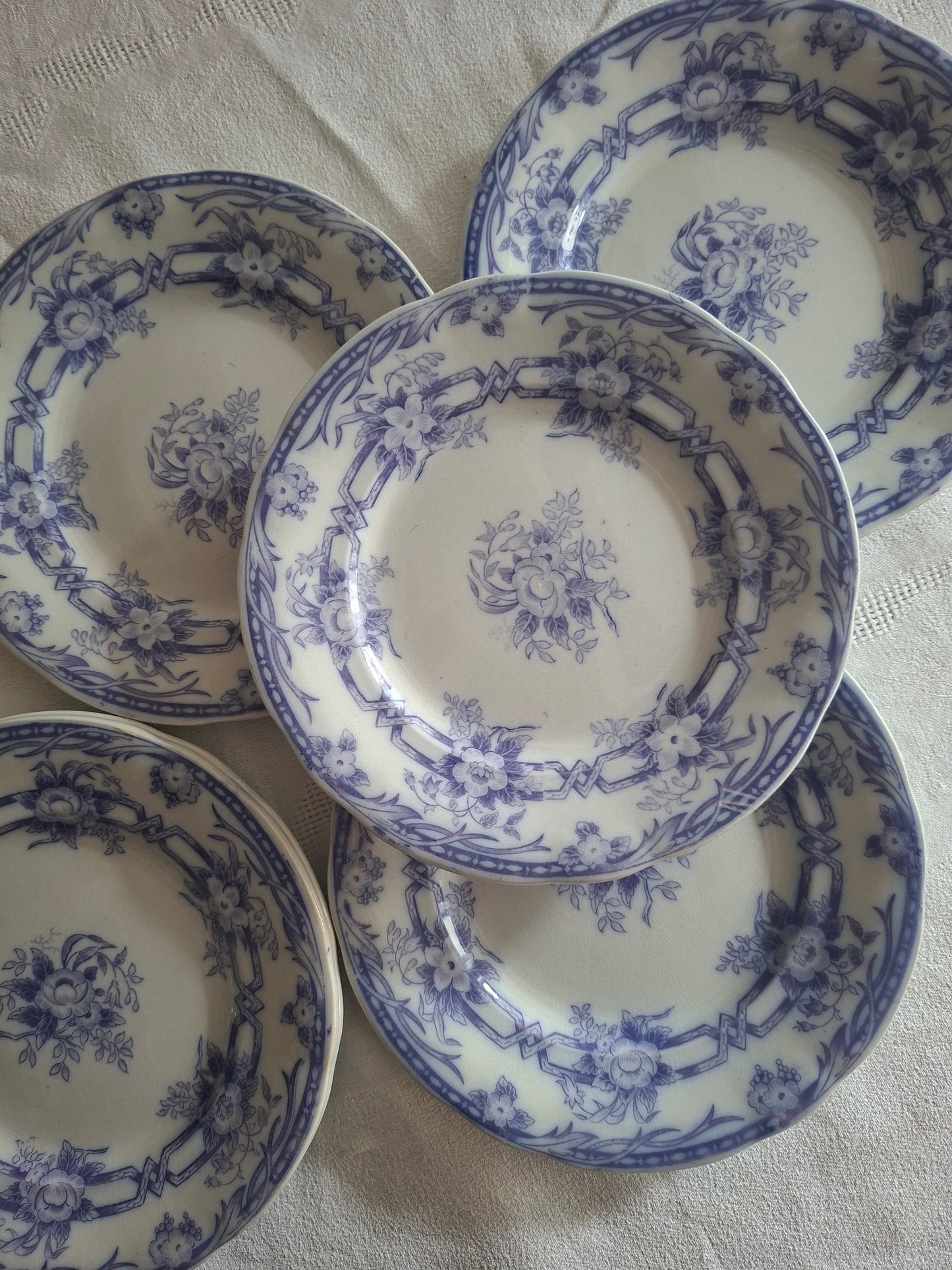 Lot de 6 assiettes à dessert n°2 en faïence de Sarreguemines – Modèle Cérès