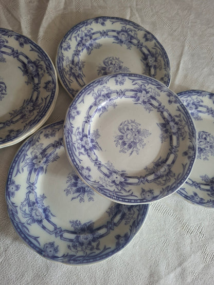 Lot de 6 assiettes à dessert n°2 en faïence de Sarreguemines – Modèle Cérès