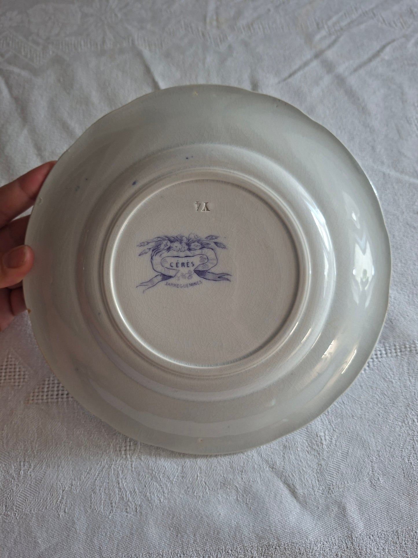 Lot de 6 assiettes à dessert n°2 en faïence de Sarreguemines – Modèle Cérès
