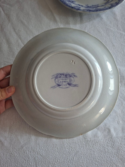 Lot de 6 assiettes à dessert n°2 en faïence de Sarreguemines – Modèle Cérès