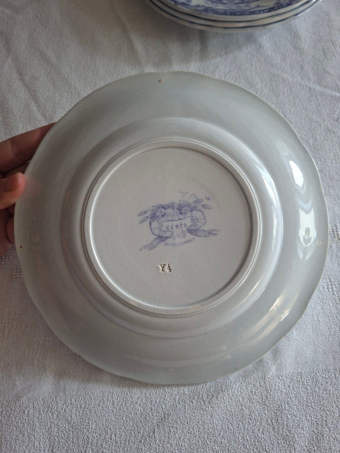 Lot de 6 assiettes à dessert n°2 en faïence de Sarreguemines – Modèle Cérès