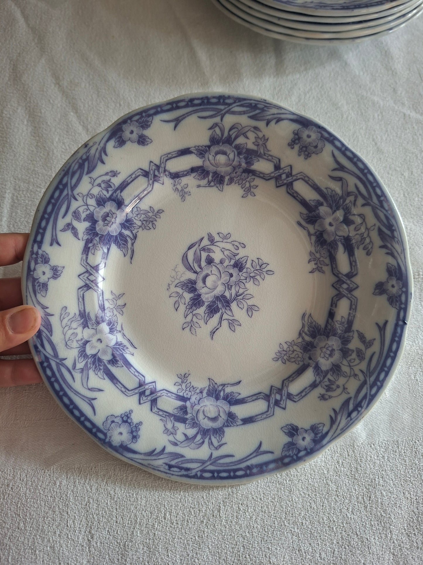 Lot de 6 assiettes à dessert n°2 en faïence de Sarreguemines – Modèle Cérès