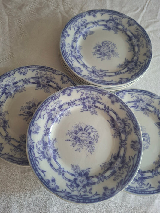 Lot de 8 assiettes à dessert en faïence de Sarreguemines – Modèle Cérès