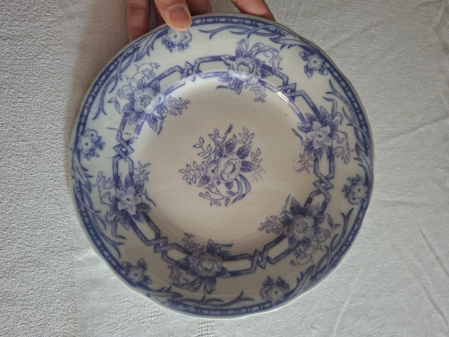Lot de 8 assiettes à dessert en faïence de Sarreguemines – Modèle Cérès