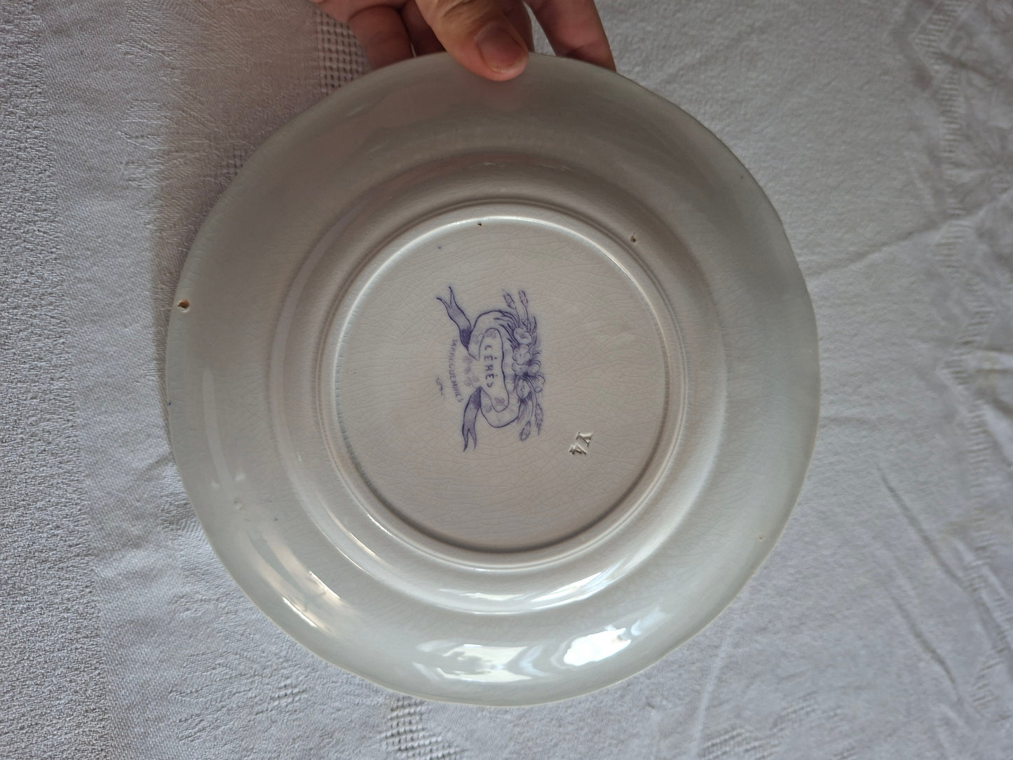 Lot de 8 assiettes à dessert en faïence de Sarreguemines – Modèle Cérès