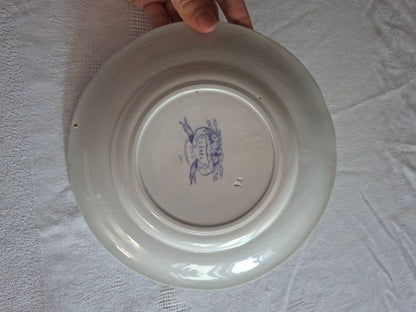 Lot de 8 assiettes à dessert en faïence de Sarreguemines – Modèle Cérès