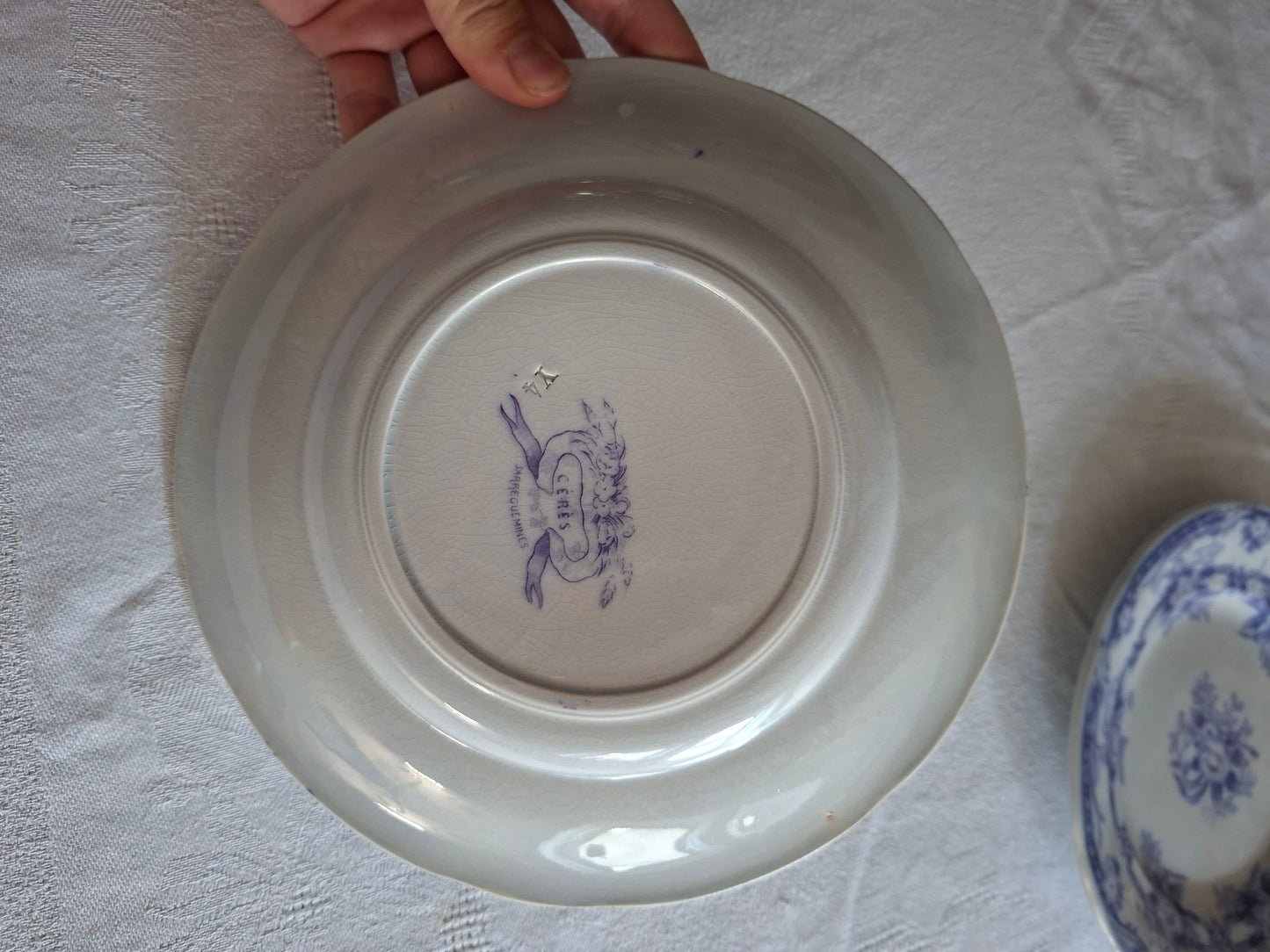 Lot de 8 assiettes à dessert en faïence de Sarreguemines – Modèle Cérès