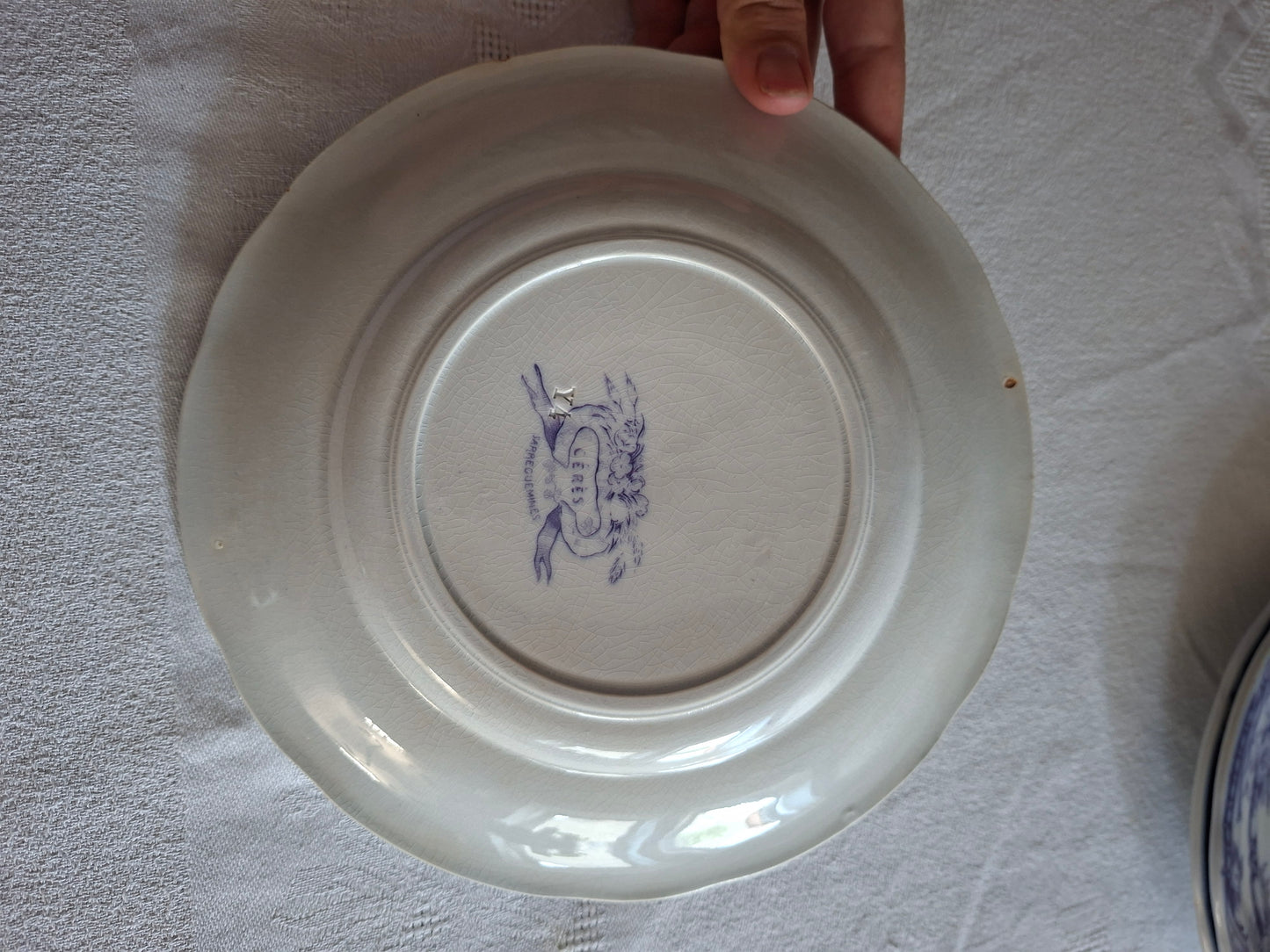 Lot de 8 assiettes à dessert en faïence de Sarreguemines – Modèle Cérès