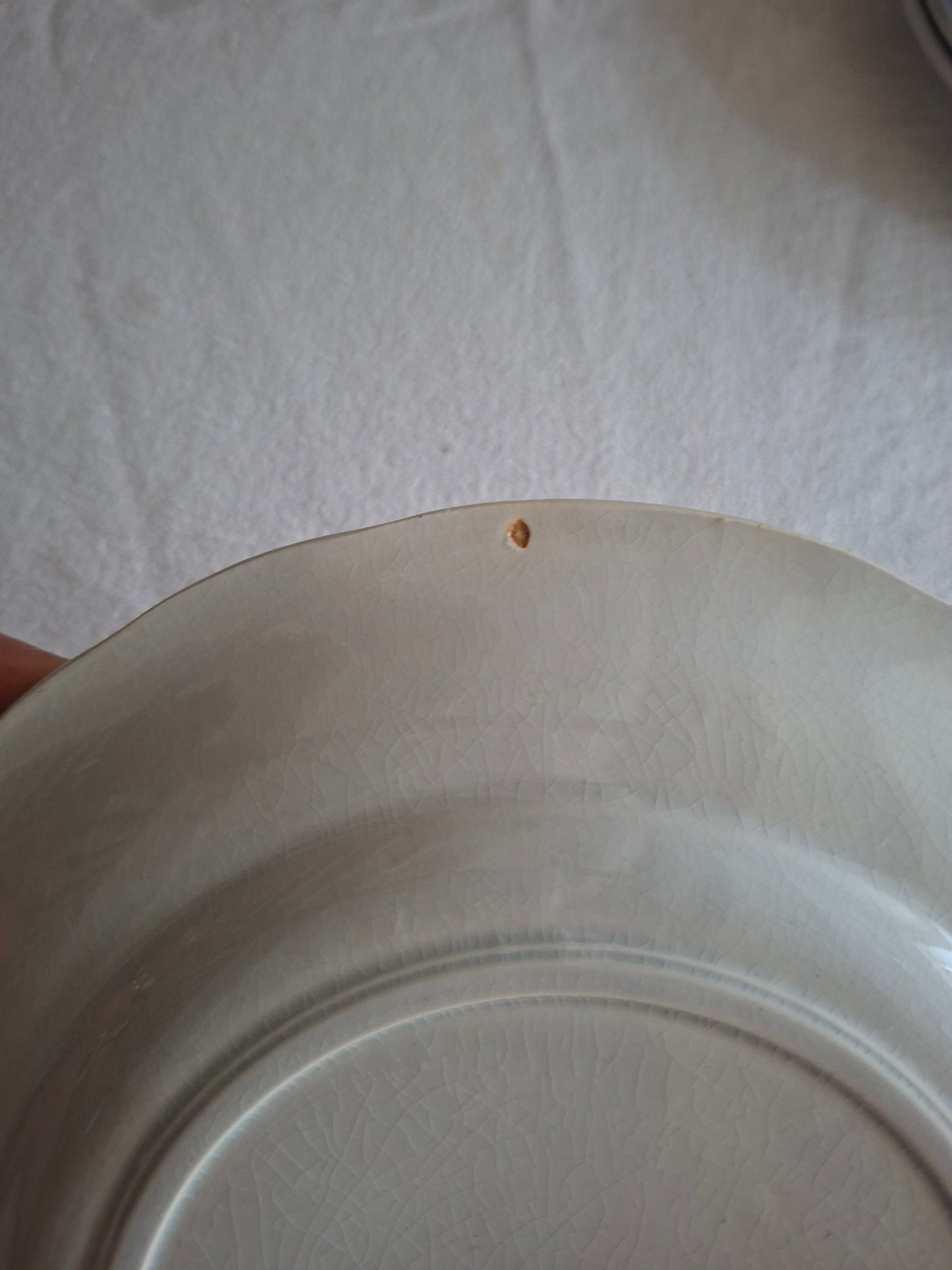 Lot de 8 assiettes à dessert en faïence de Sarreguemines – Modèle Cérès