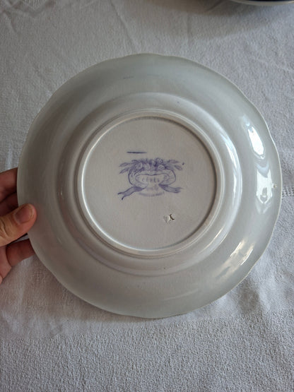 Lot de 8 assiettes à dessert en faïence de Sarreguemines – Modèle Cérès